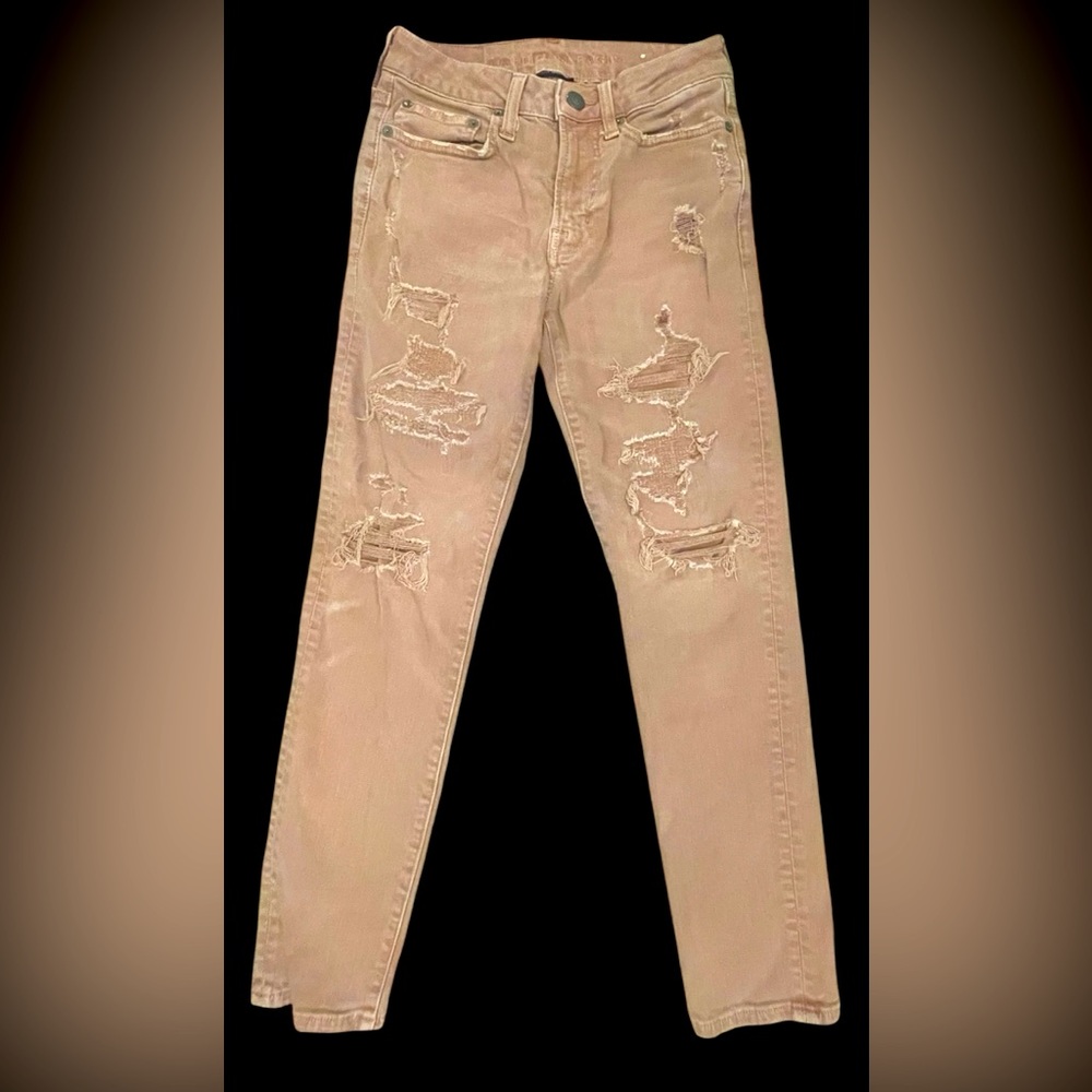 American Eagle Outfitters Pink Distressed Jeans